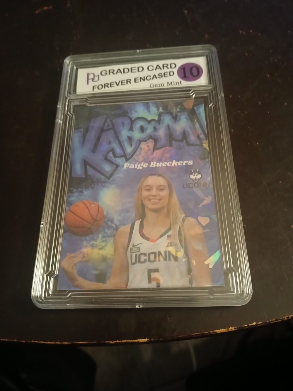 Paige Bueckers Rookie Purple Holographic 'Kaboom' Basketball Card Custom